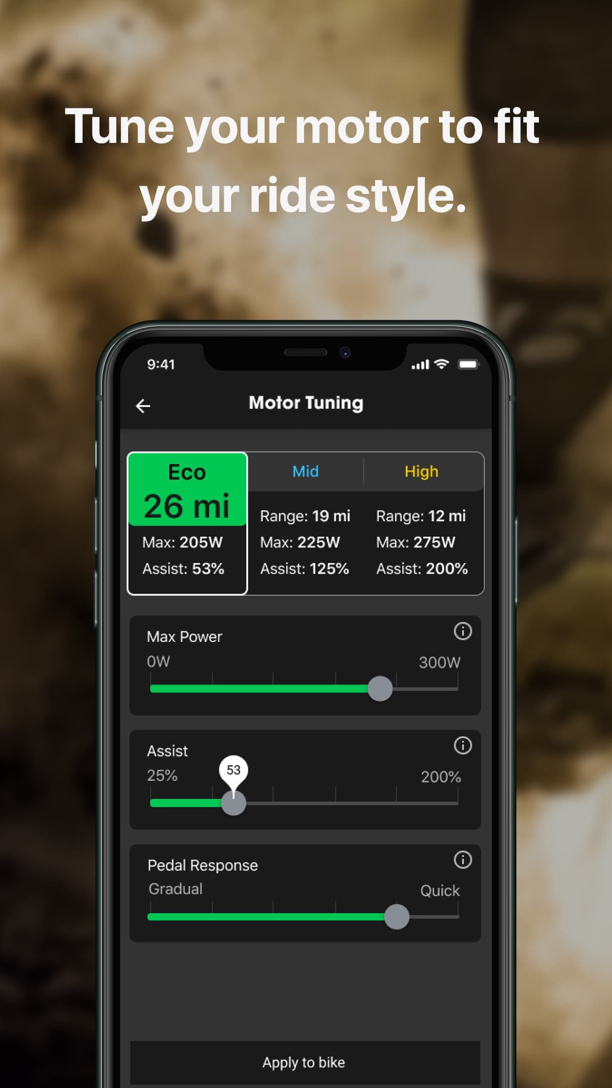 Trek Central motor tuning — Eco, Mid, High modes